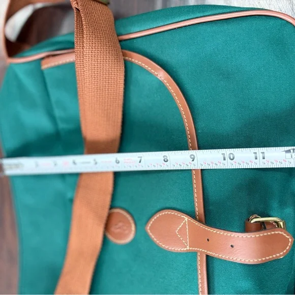 Polo Ralph Lauren Green Canvas Messenger Bag With Brown Leather Trim - Picture 12 of 14